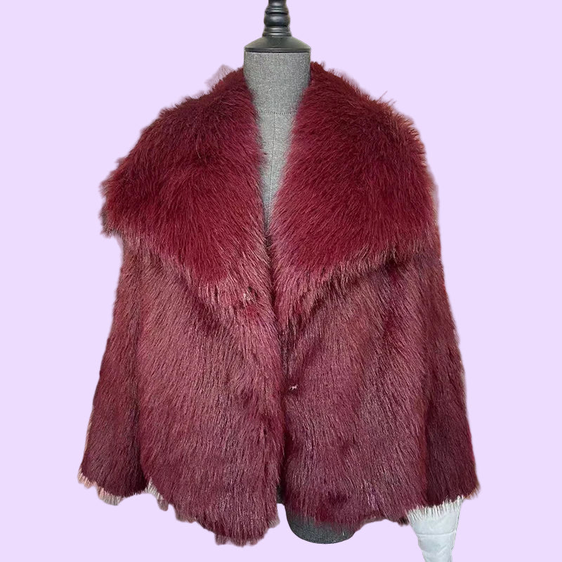 Kurze Kunstpelz-Jacke für Damen