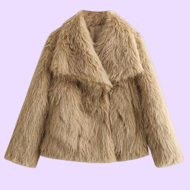 Kurze Kunstpelz-Jacke für Damen