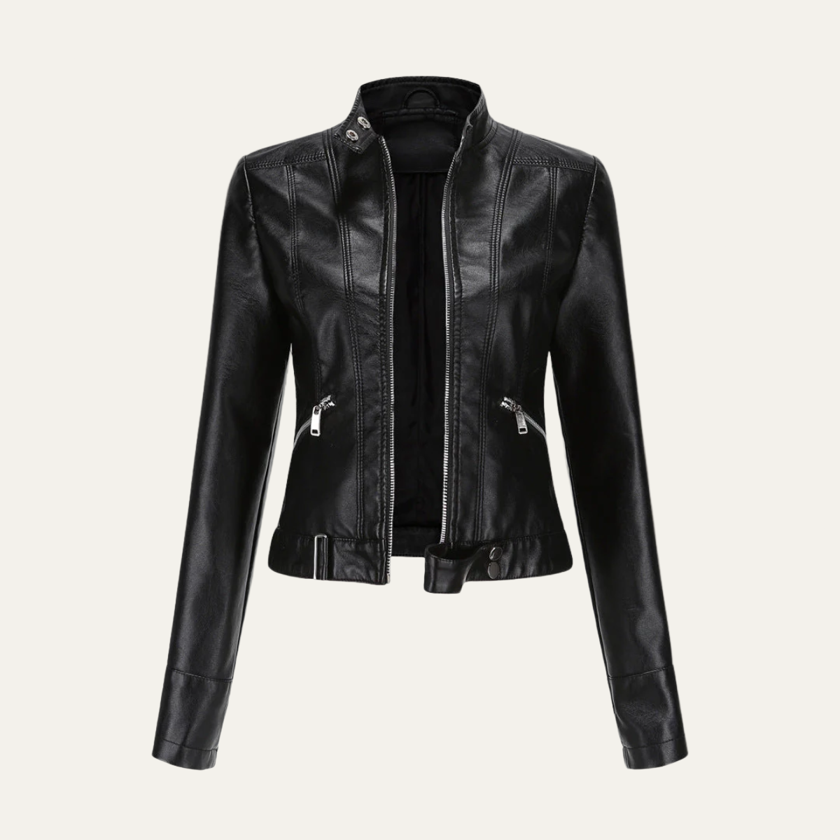 Slim Fit Vegan Leather Women's Jacket - OutfitLondon