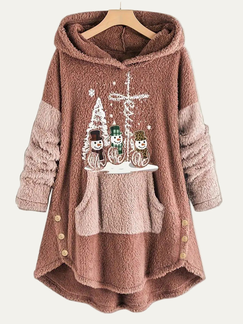 Soft Plush Festive Holiday Hooded Blanket