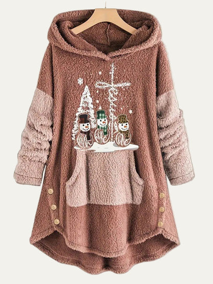 Soft Plush Festive Holiday Hooded Blanket