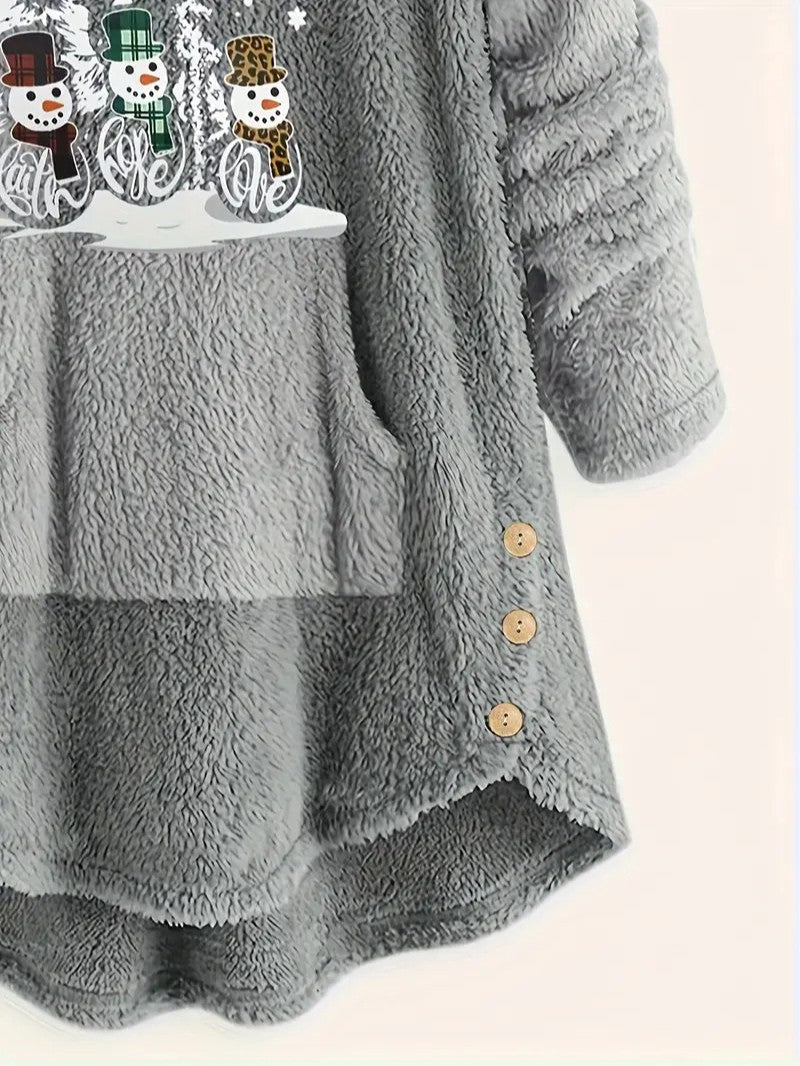 Soft Plush Festive Holiday Hooded Blanket