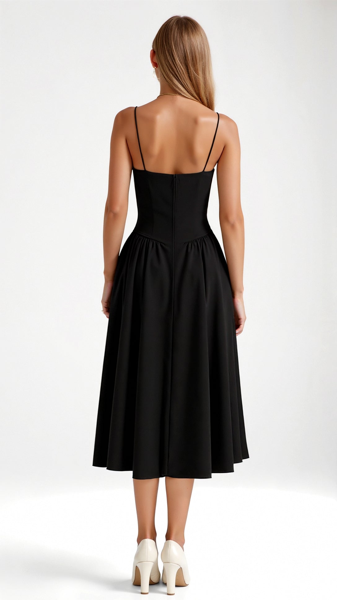 Women's Elegant Floral Corset Midi Dress