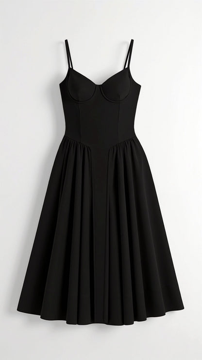 Women's Elegant Floral Corset Midi Dress