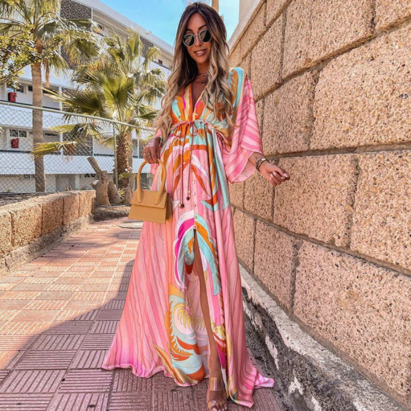 Women's Elegant Maxi Waist Dress - OutfitLondon