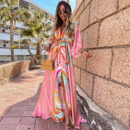 Women's Elegant Maxi Waist Dress - OutfitLondon