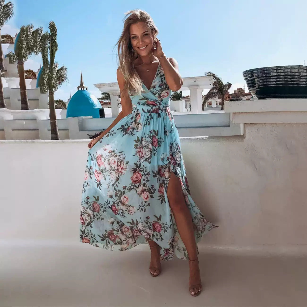Women's Elegant Maxi Dress with High Split