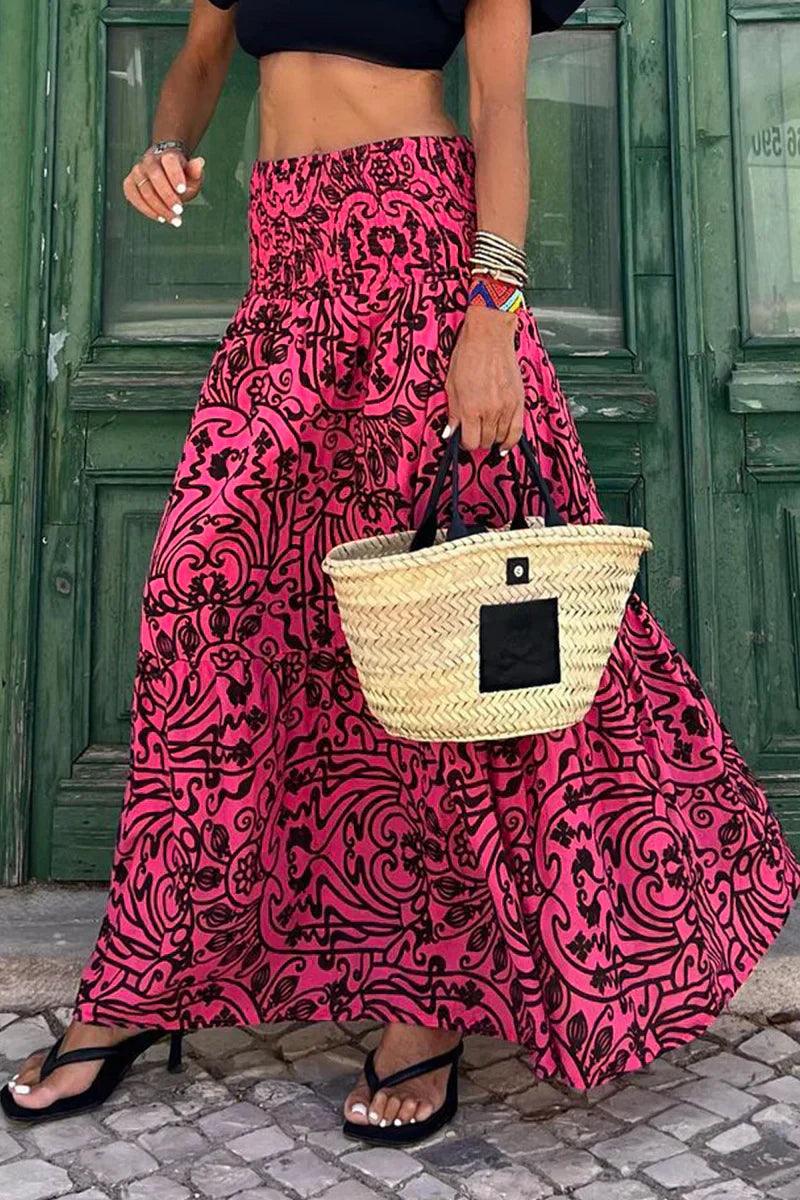 Women's Elegant Flower Maxi Skirt - OutfitLondon