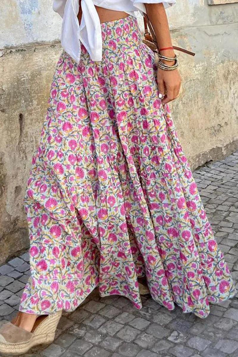 Women's Elegant Flower Maxi Skirt