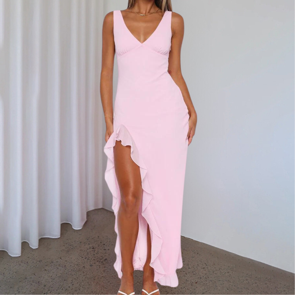 Women's Chic Off-Center Neck Dress