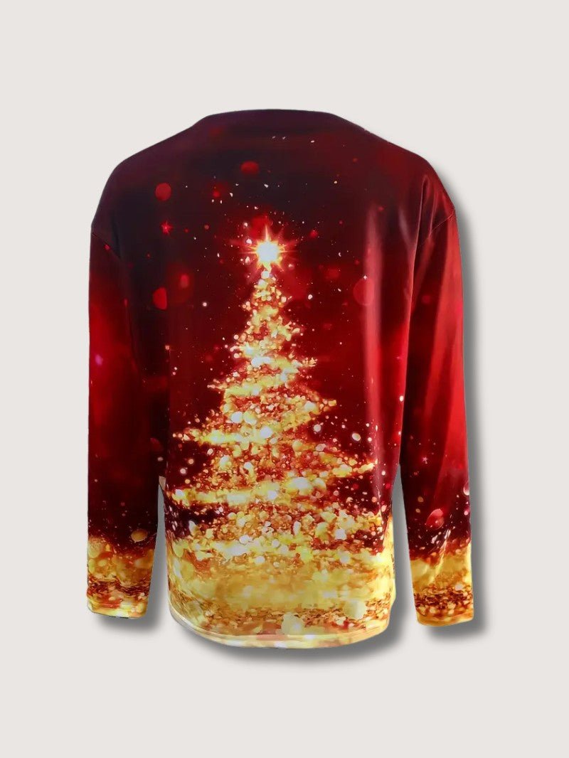 Ladies Festive Holiday Tree Crew Sweatshirt