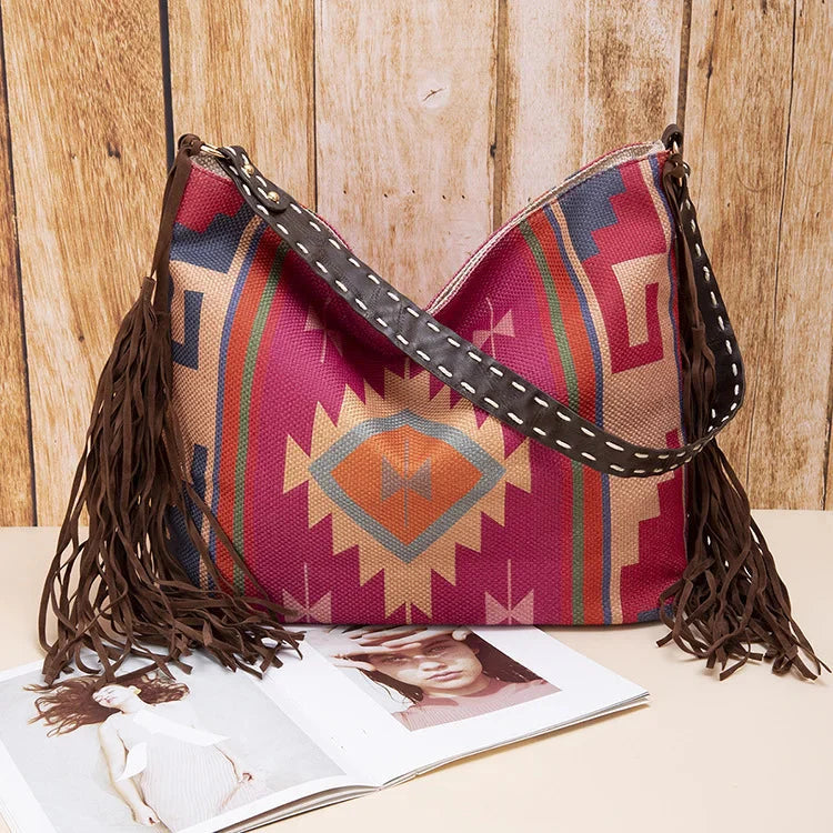 Vintage Fringed Hobo Handbag