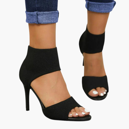 Women's Stylish Leather Heeled Platform Sandals