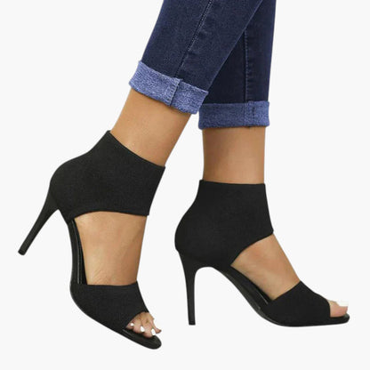Women's Stylish Leather Heeled Platform Sandals