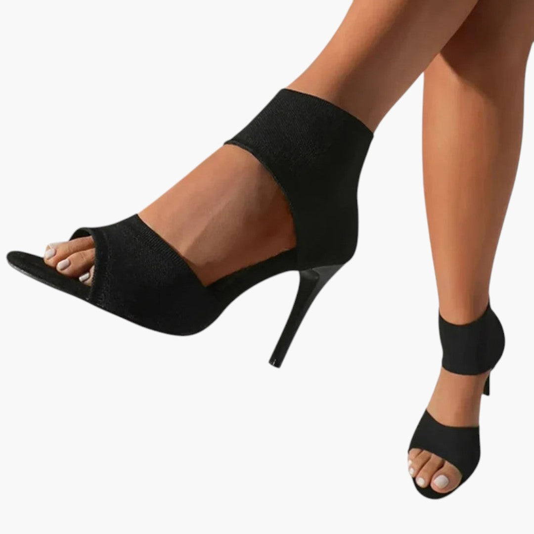 Women's Stylish Leather Heeled Platform Sandals