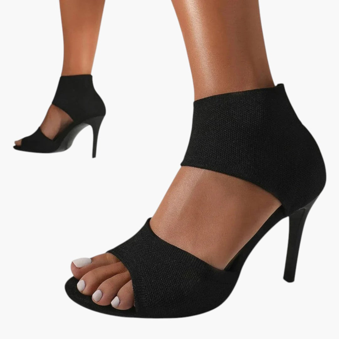 Women's Stylish Leather Heeled Platform Sandals