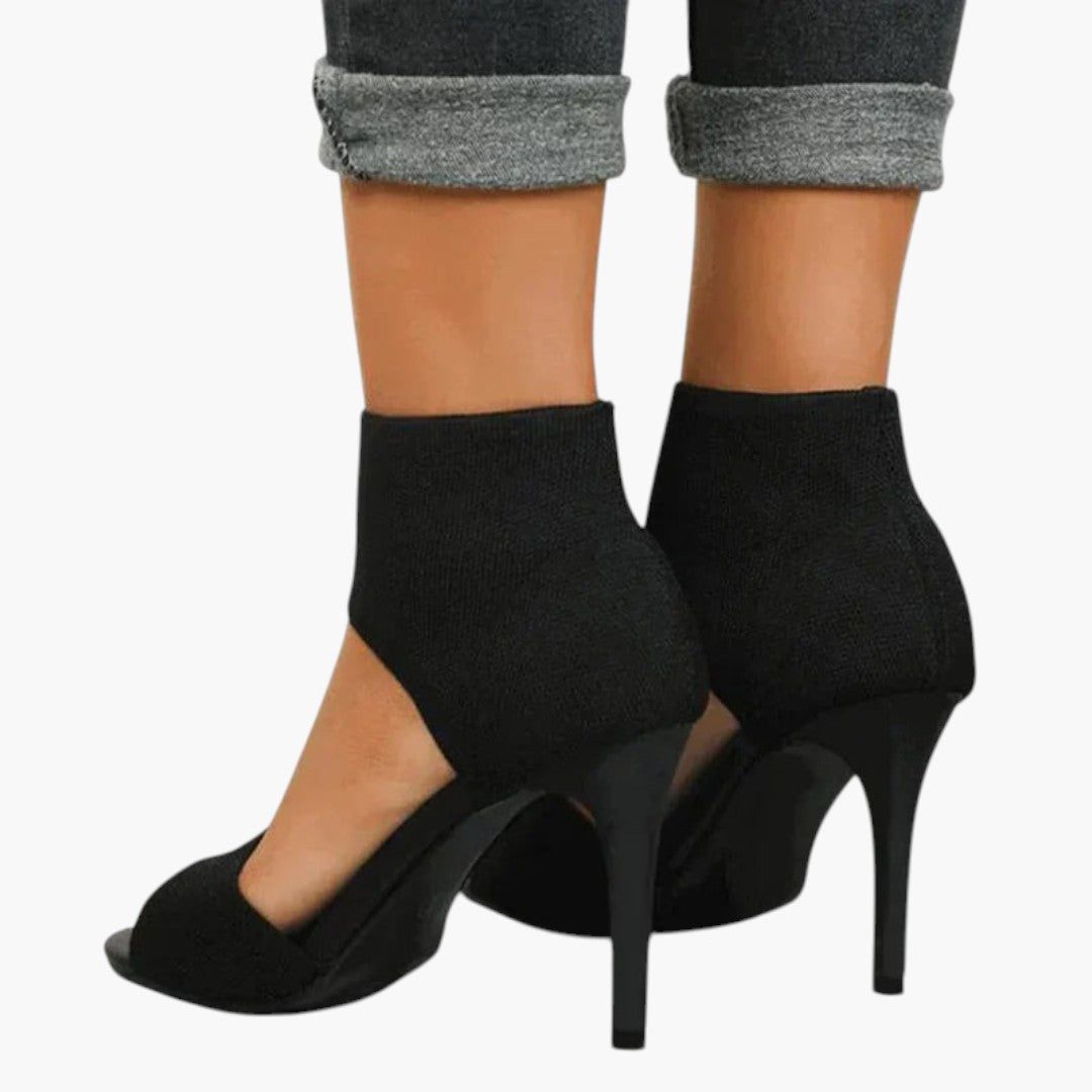 Women's Stylish Leather Heeled Platform Sandals