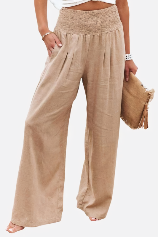 Women's Classic High Waist Wide Leg Palazzo Trousers