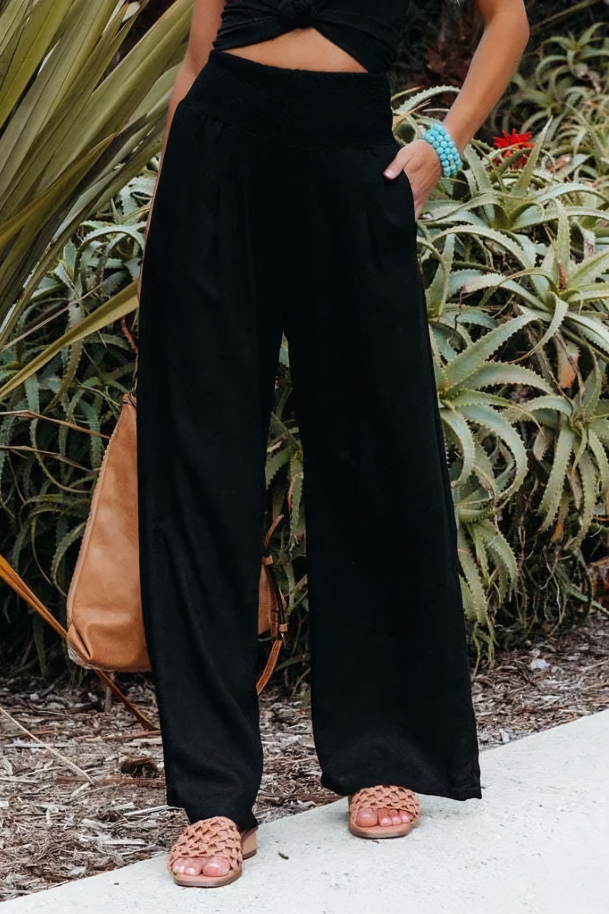 Women's Classic High Waist Wide Leg Palazzo Trousers