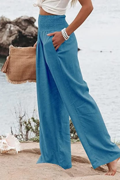 Women's Classic High Waist Wide Leg Palazzo Trousers