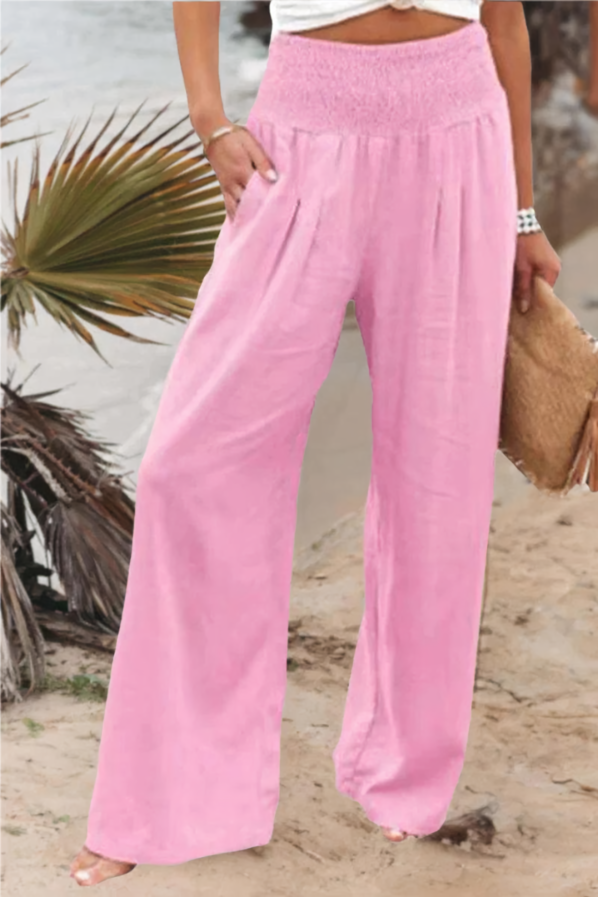 Women's Classic High Waist Wide Leg Palazzo Trousers