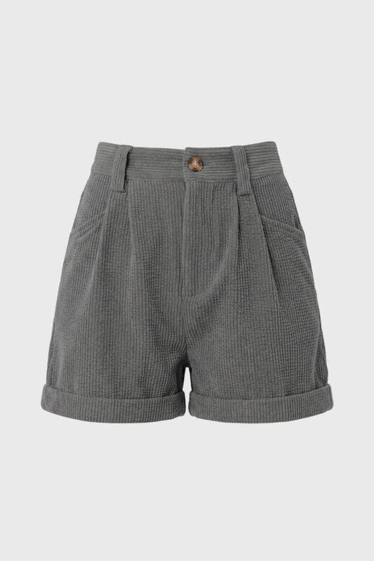 Women's Classic High Waist Corduroy Shorts