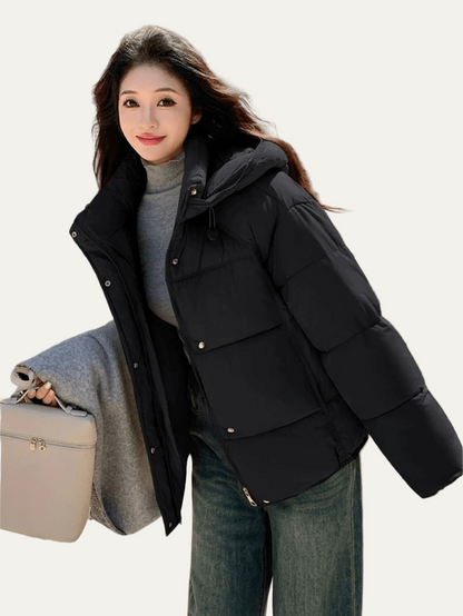Ladies Large Filled Short Puffer Coat