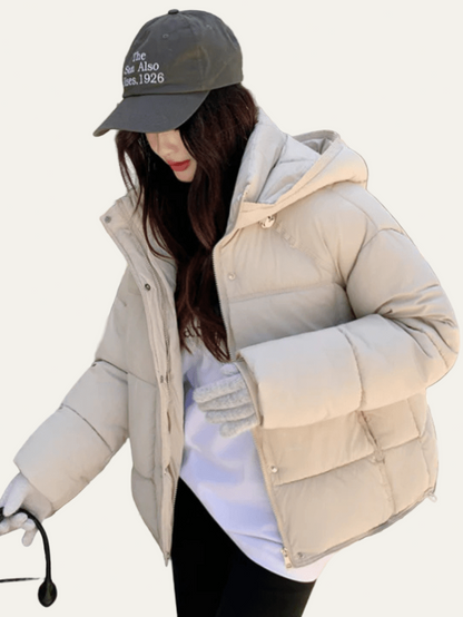 Ladies Large Filled Short Puffer Coat