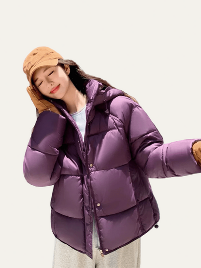 Ladies Large Filled Short Puffer Coat
