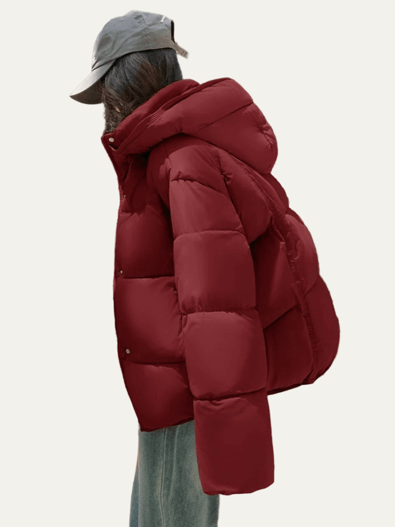 Ladies Large Filled Short Puffer Coat