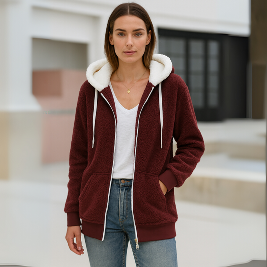 Warm Fleece Lined Women's Hoodie Sweatshirt - OutfitLondon