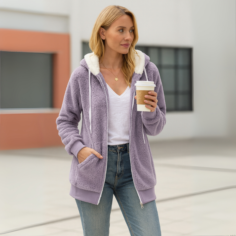 Warm Fleece Lined Women's Hoodie Sweatshirt