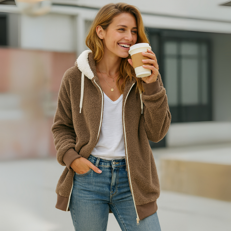 Warm Fleece Lined Women's Hoodie Sweatshirt