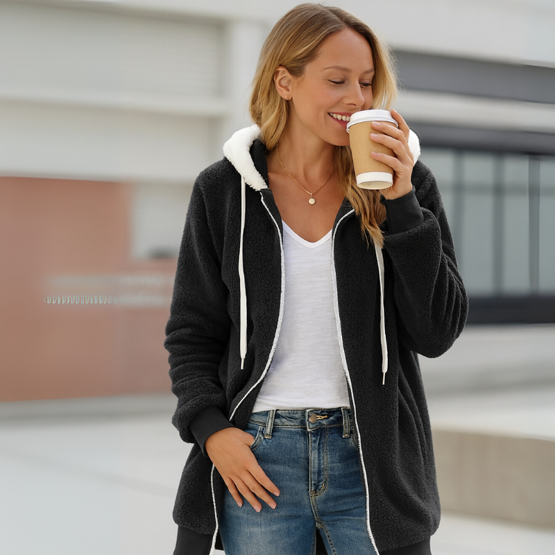 Warm Fleece Lined Women's Hoodie Sweatshirt