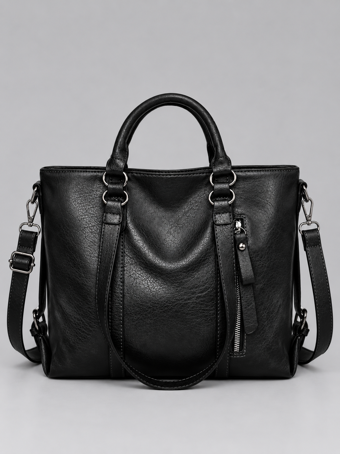 Women's Classic Leather Large Tote Bag with Adjustable Strap