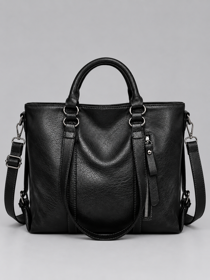 Women's Classic Leather Large Tote Bag with Adjustable Strap
