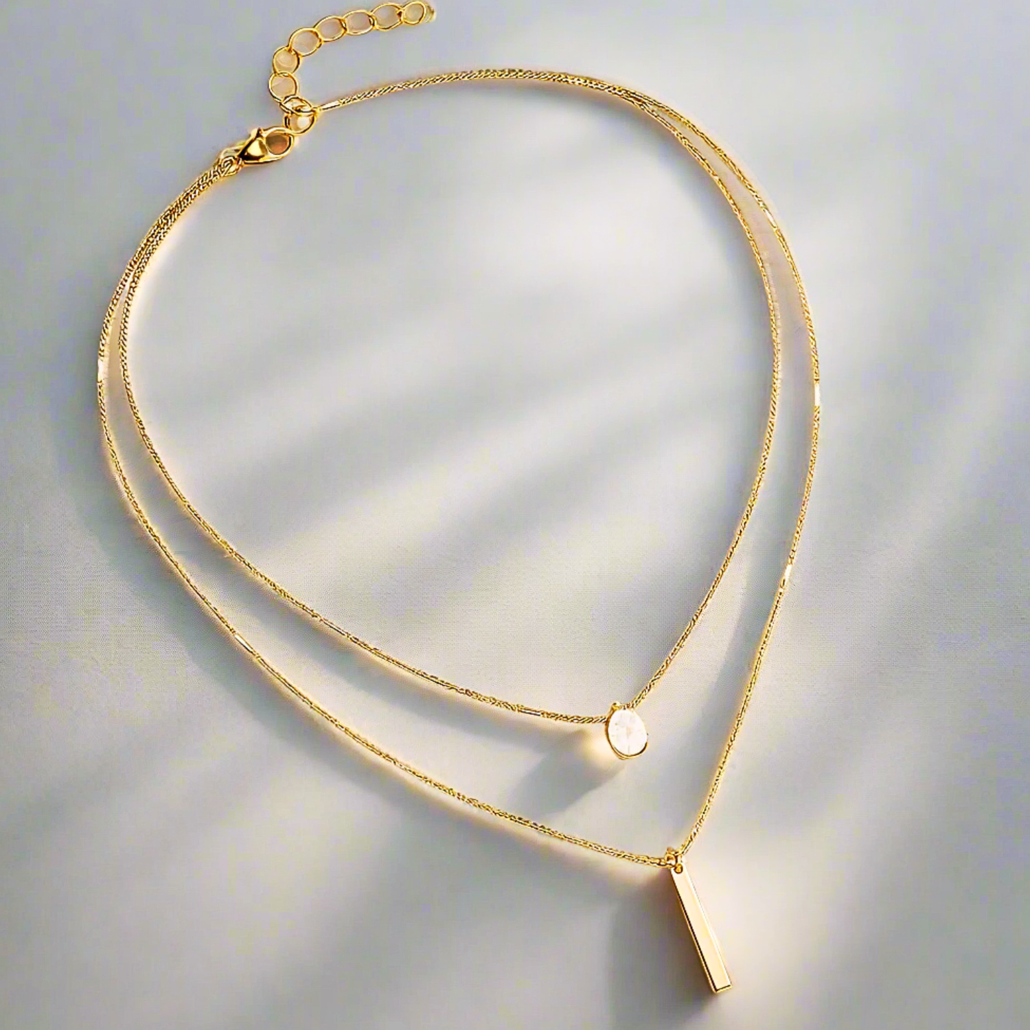 Trendy Layered Chain Pendant Necklace - OutfitLondon