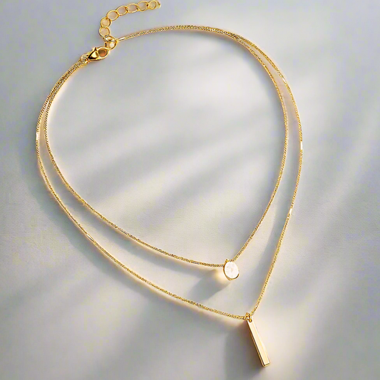 Trendy Layered Chain Pendant Necklace - OutfitLondon