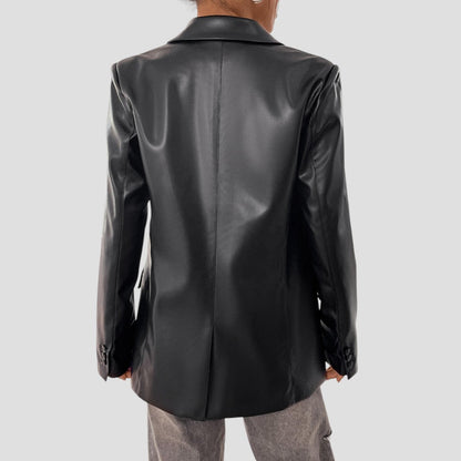 Classic Ladies Synthetic Leather Jacket