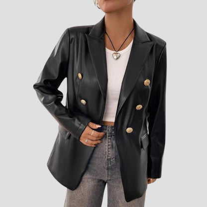 Classic Vintage Synthetic Leather Jacket - OutfitLondon
