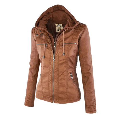Slim Fit Women's Leather Biker Jacket