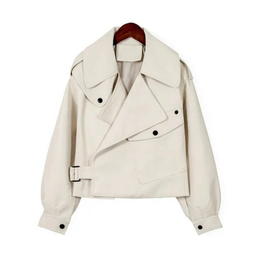 Classic Women's Faux Leather Biker Jacket - OutfitLondon