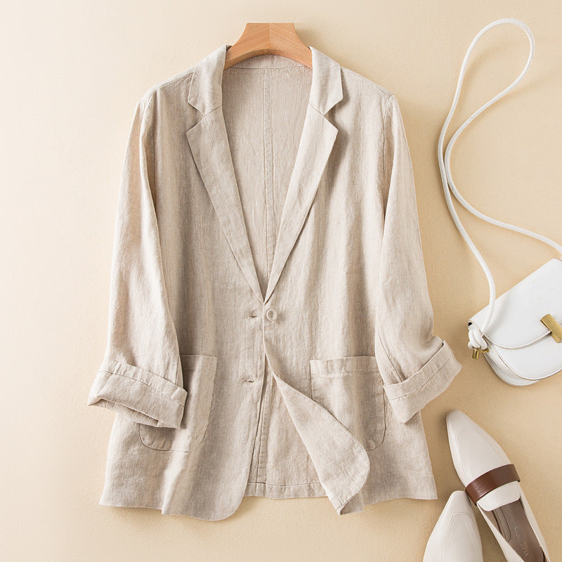 Women's Slim Fit Spring Jacket with Classic Collar
