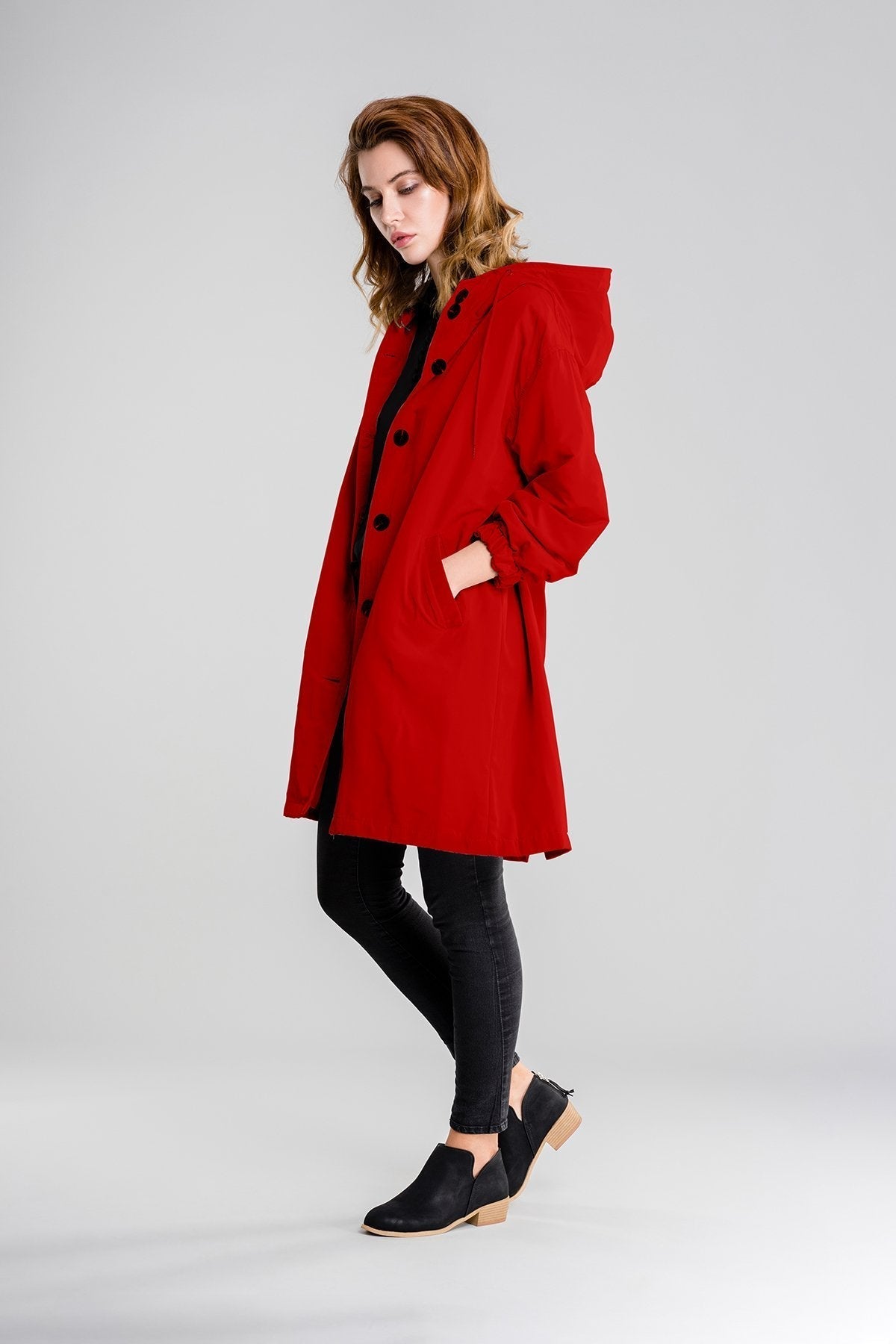 Waterproof Ladies Short Parka Rain Jacket