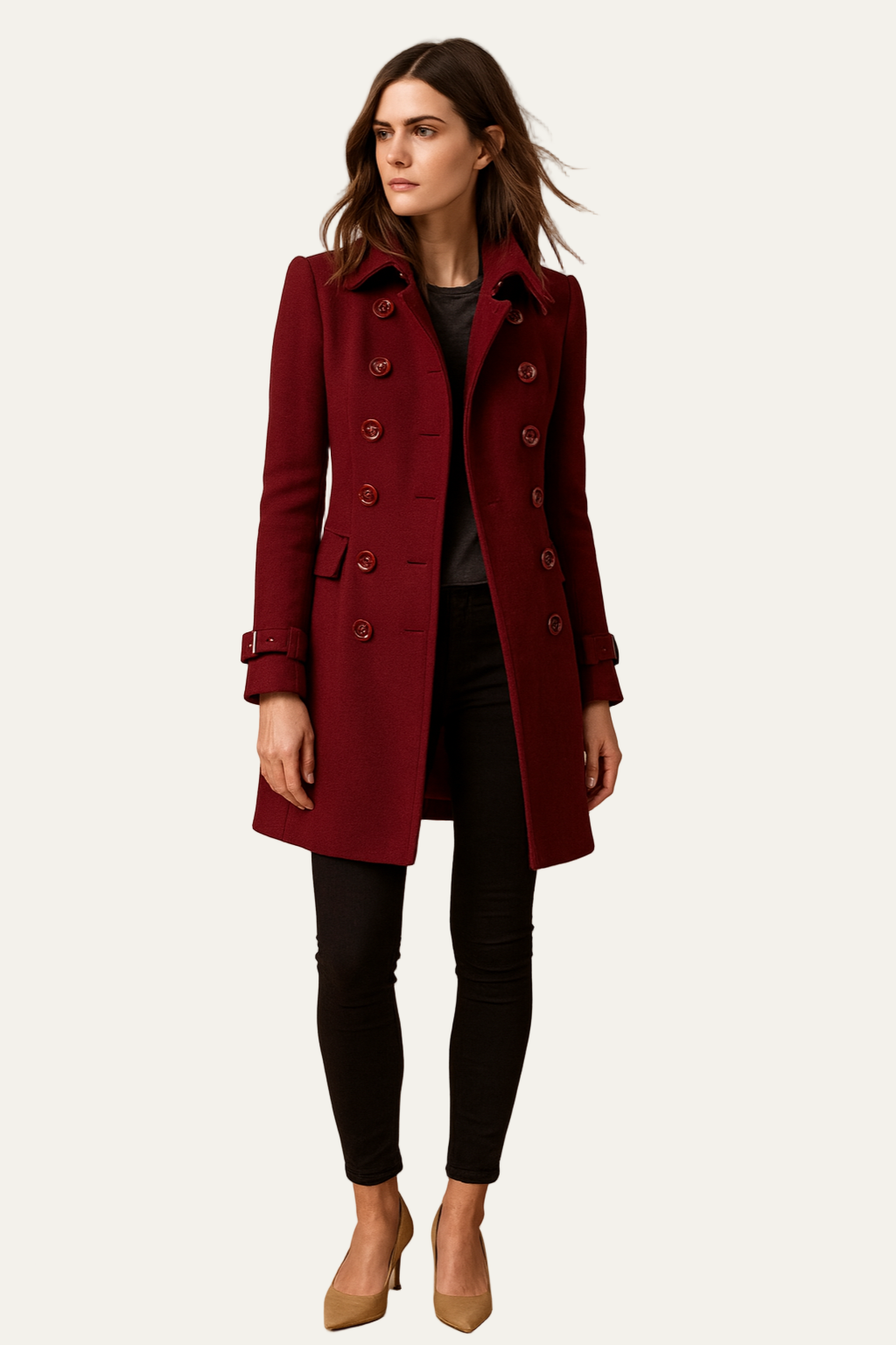Classic Fit Women's Double Breasted Coat