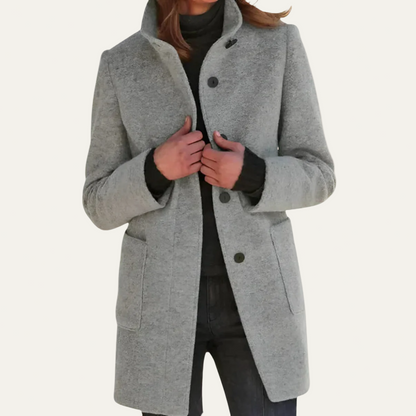 Ladies Classic Long Winter Coat - OutfitLondon