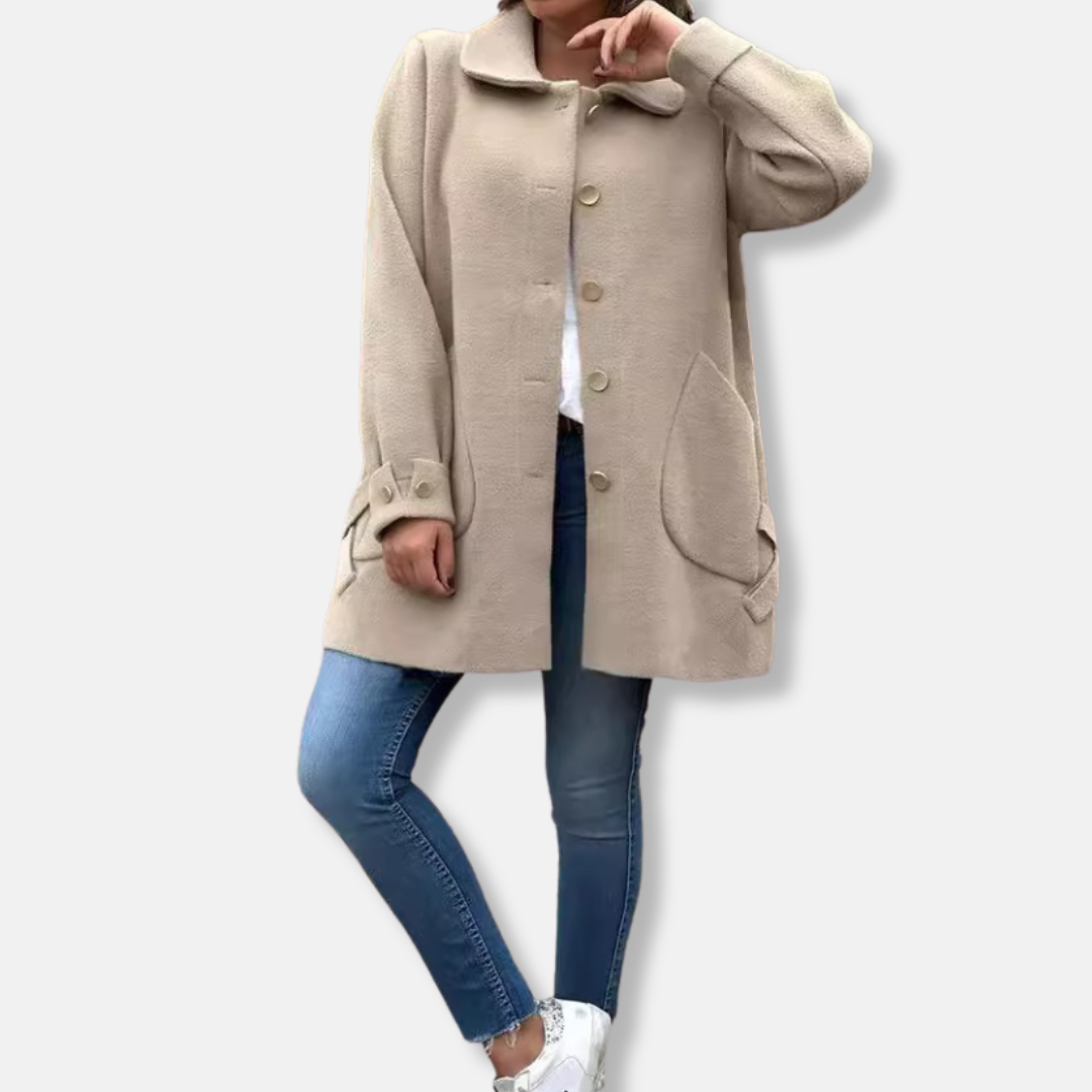 Ladies Classic Knee Length Coat - OutfitLondon