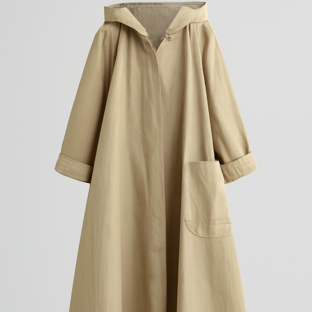 Waterproof Women's Oversized Hooded Trench Coat