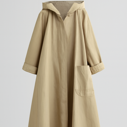 Waterproof Women's Oversized Hooded Trench Coat