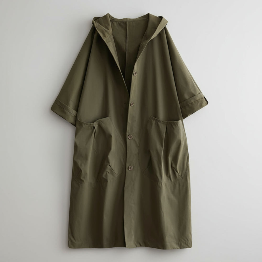 Waterproof Women's Oversized Hooded Trench Coat